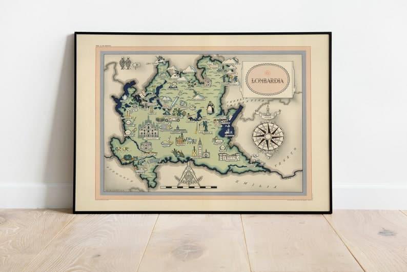 Lombardia Map Print| Art History