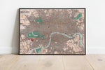 London City Map Wall Print| 1862 London City Plan Map