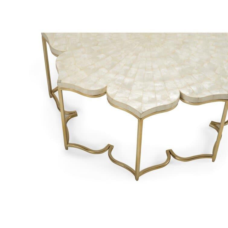 Lotus Flower 8 Brassed Legs Coffee Table