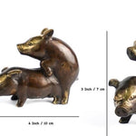 Love-Making Pig Solid Brass Figurine