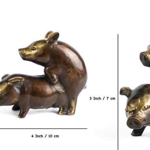 Love-Making Pig Solid Brass Figurine