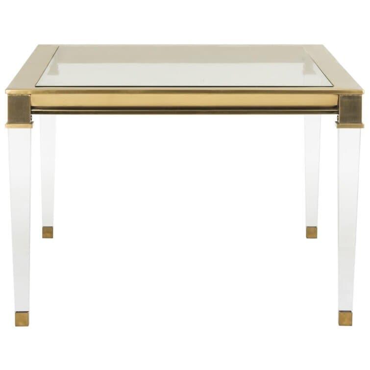 Lucite Brass Coffee Table