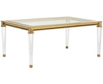 Lucite Brass Coffee Table