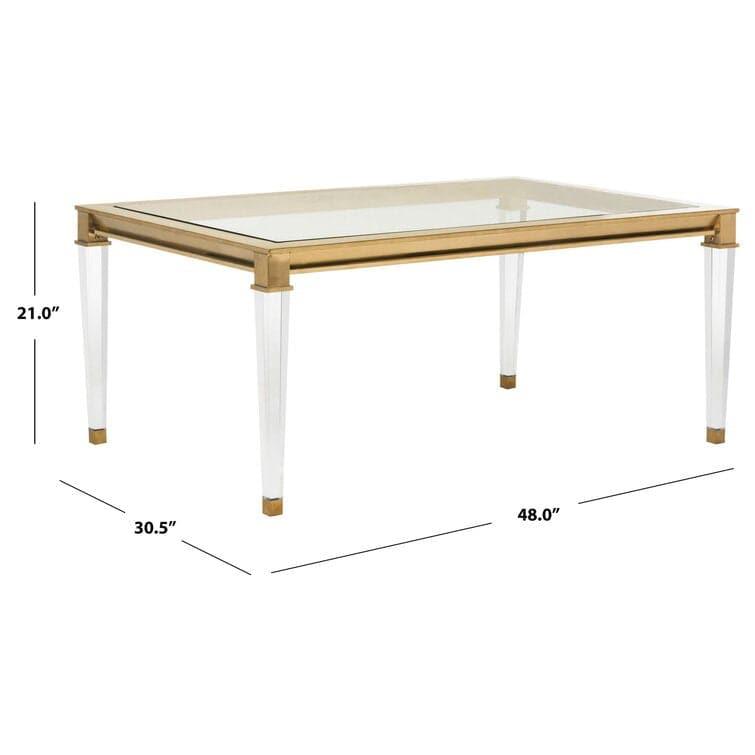 Lucite Brass Coffee Table