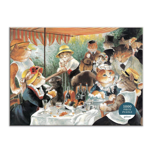Luncheon of the Boating Party Meowsterpiece of Western Art 1000 Piece Jigsaw Puzzle - MAIA HOMES