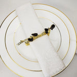 Luxe Gingko Leaf Napkin Rings - 4 Pcs