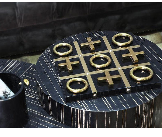 Luxurious XO Tic Tac Marble and Brass Board - MAIA HOMES