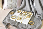 Luxurious XO Tic Tac Marble and Brass Board