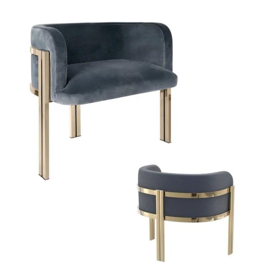 Luxury Gold Stainless Steel Velvet Upholster Armrest Lounge Chair - MAIA HOMES