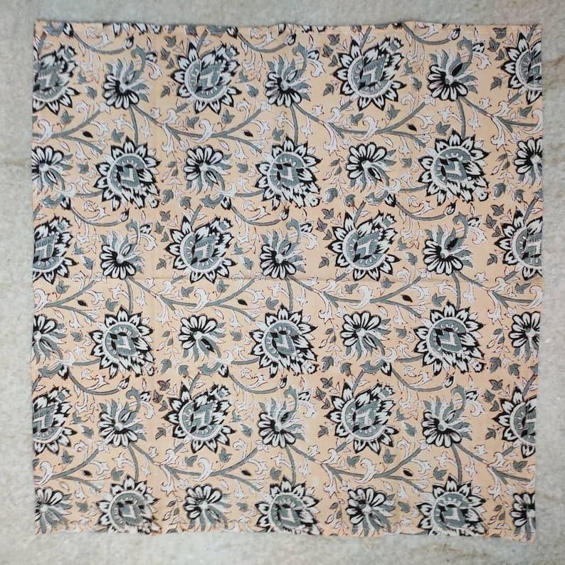 Lyla Hand Block Printed Cotton Napkins - MAIA HOMES