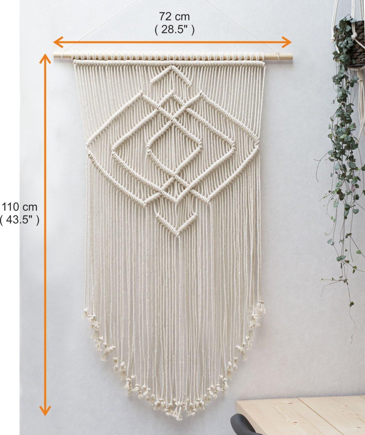 Macrame Wall Tapestry - Fiber Art piece - "IDA"