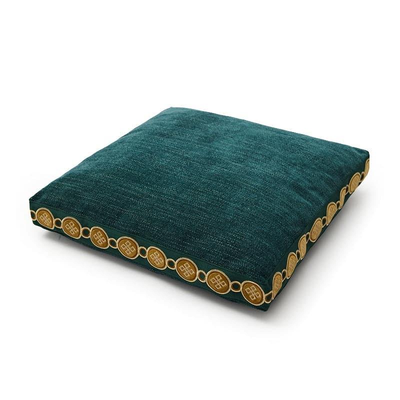 Macron Chenille Floor Seating Cushion Emerald 22" x 22"