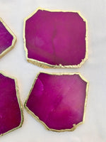 Magenta Agate Aventurine Coasters Set of 4