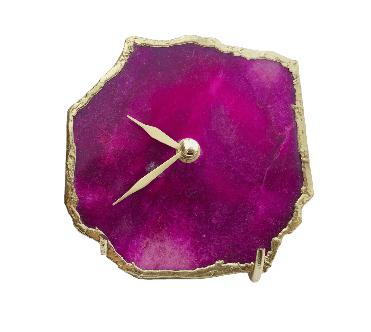 Magenta Agate Aventurine Wall and Desk Clock Rose Gold