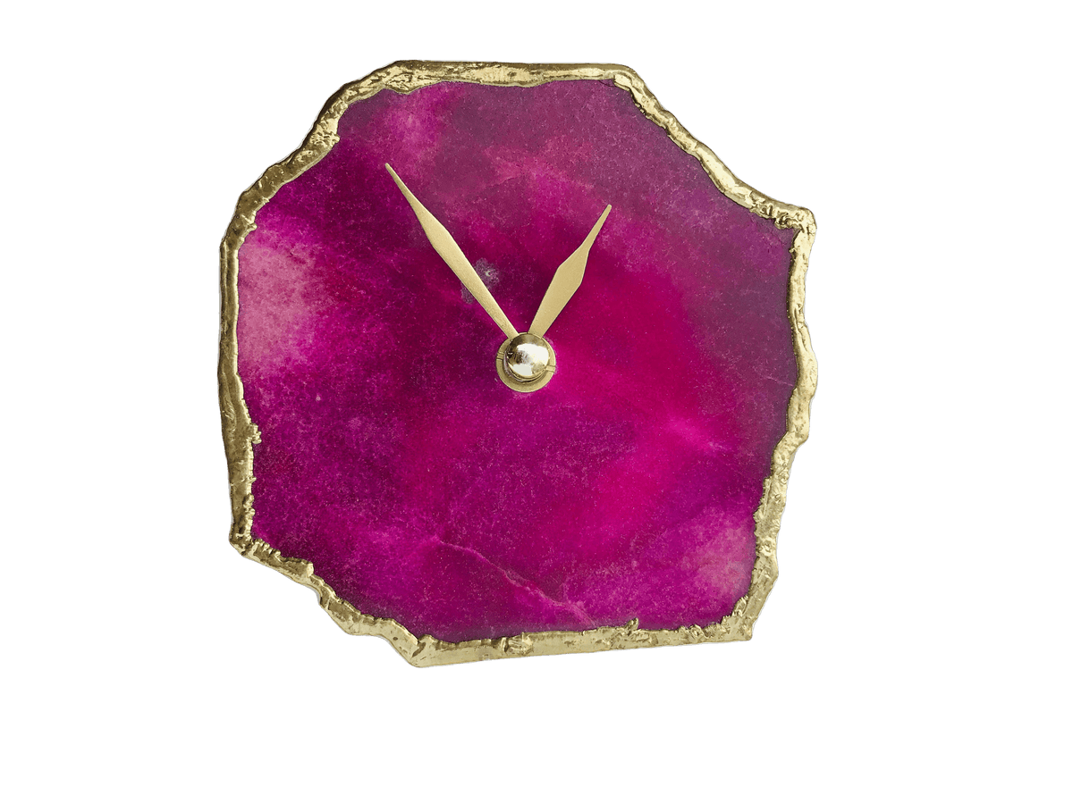 Magenta Agate Aventurine Wall and Desk Clock