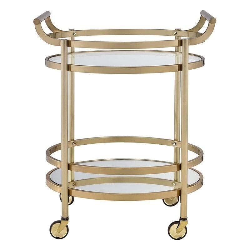 Maia Champagne Oval Bar Cart