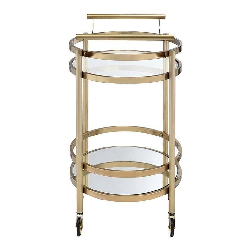 Maia Champagne Oval Bar Cart