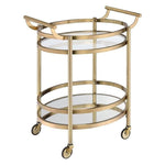 Maia Champagne Oval Bar Cart