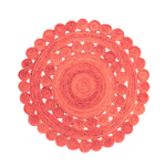 Maia Classic Circles Round Jute Rug - Red