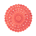 Maia Classic Circles Round Jute Rug - Red