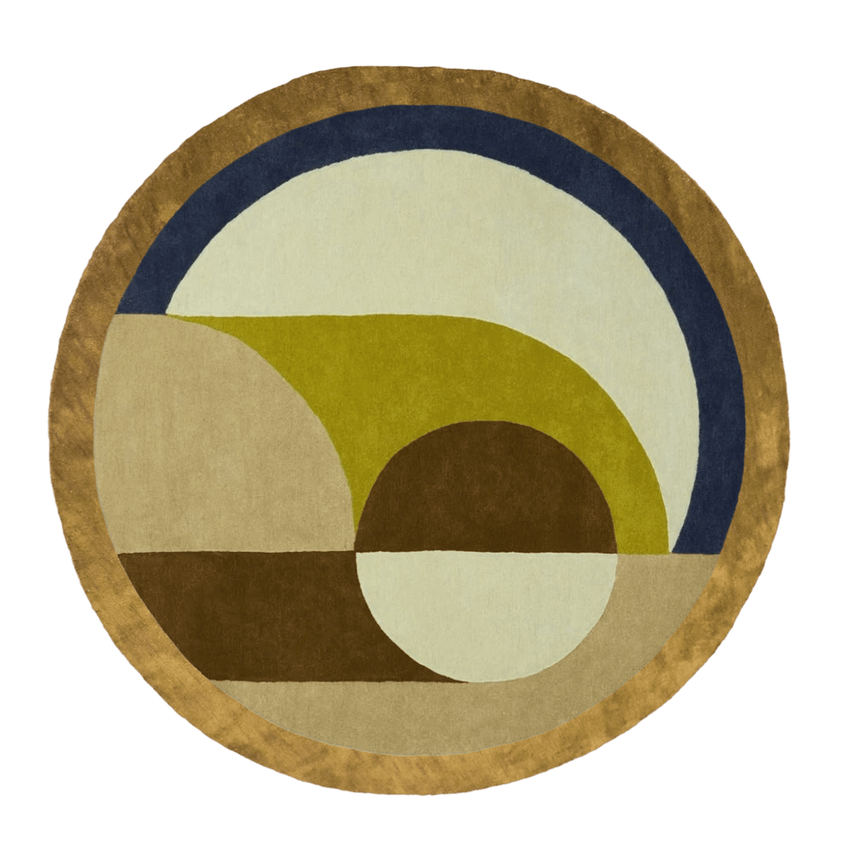 Maia Golden Brown Round Hand Tufted Wool Rug