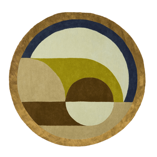 Maia Golden Brown Round Hand Tufted Wool Rug - MAIA HOMES