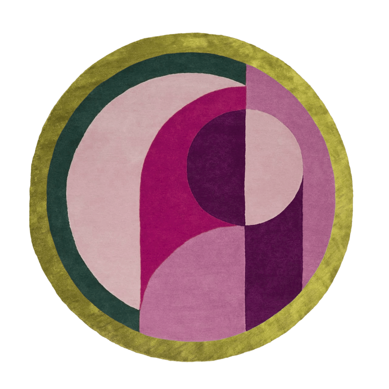 Maia Golden Pink Round Hand Tufted Wool Rug - MAIA HOMES