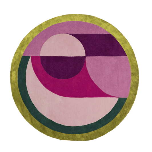 Maia Golden Pink Round Hand Tufted Wool Rug - MAIA HOMES