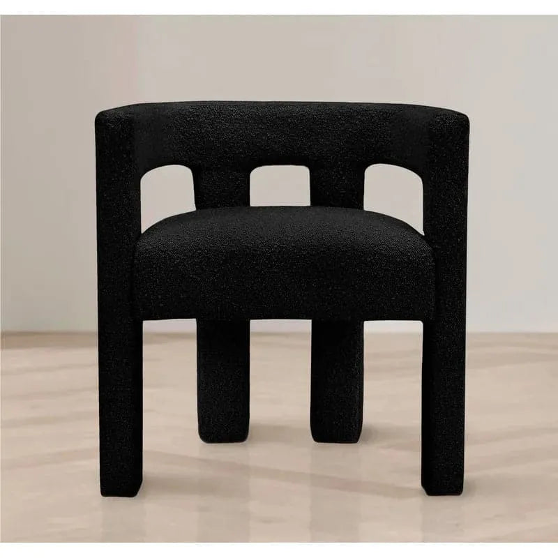 Maia Green Boucle Dining Chair Black