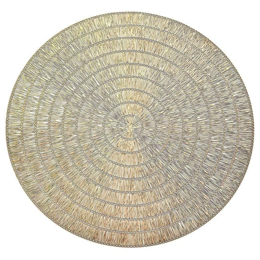 Maia Metalic Gold Round Place Mats - Set of 6 - MAIA HOMES