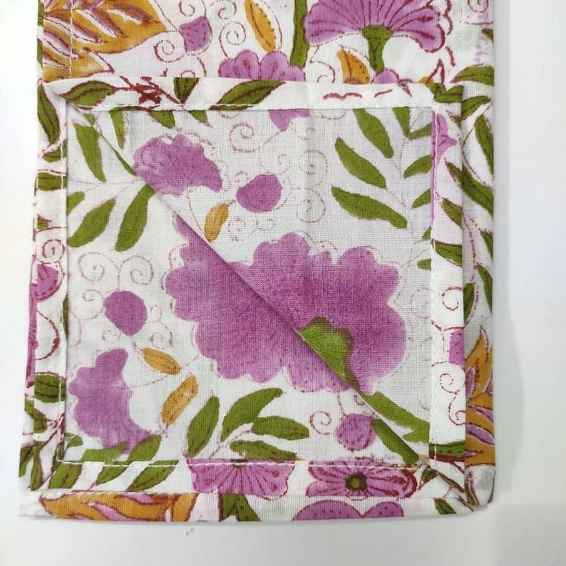 Major Springtime Block Printed Cotton Napkins