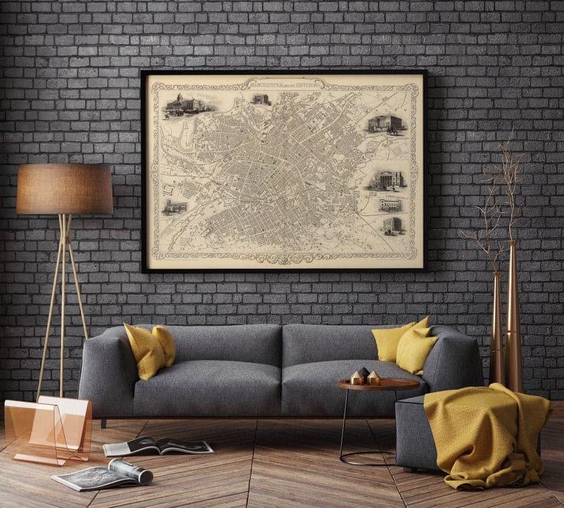 Manchester Map Print| Fine Art Prints