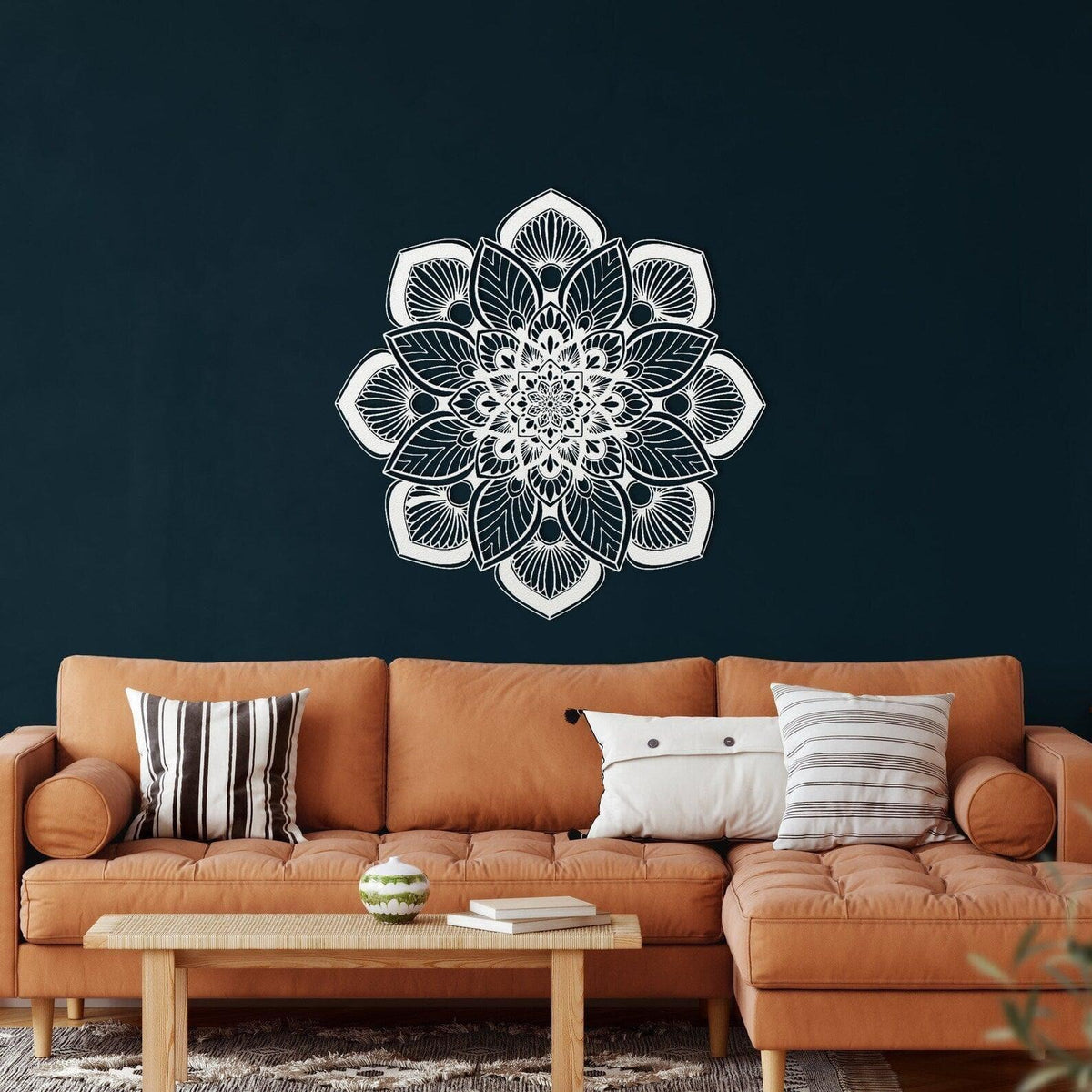 Mandala Flower Metal Wall Art White