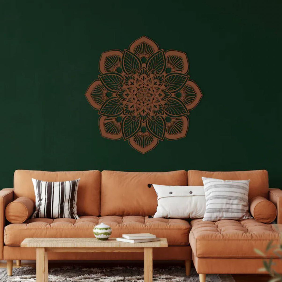 Mandala Flower Metal Wall Art Bronze