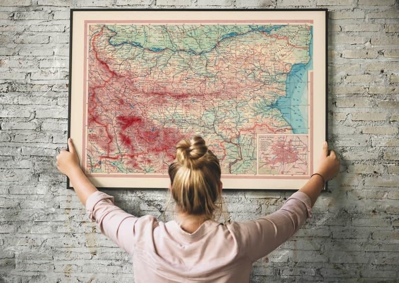 Map of Bulgaria| Old Map Wall Decor - MAIA HOMES