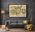 Map of Department of ile de France, France| France Wall Art