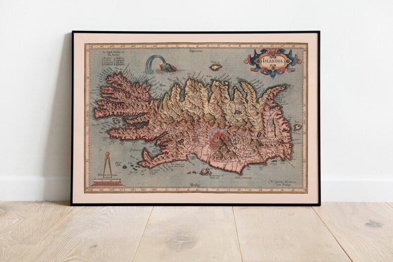 Map of Iceland 1623| Gerardus Mercator - MAIA HOMES