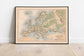 Map of Mountains, Lakes and Valleys of Europe 1852| Old Map Wall Decor - MAIA HOMES