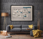 Map of State of Kansas| Framed Wall Print