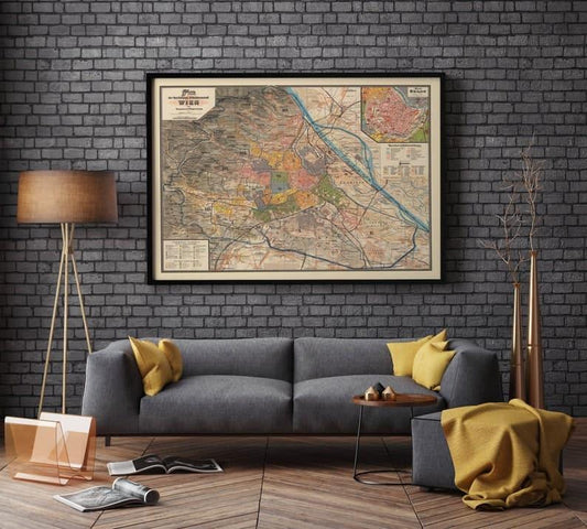 Map of Wien 1895| Framed Art Print