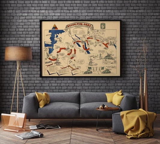 Map of World War 2 in Europe| WW2 Map Print - MAIA HOMES