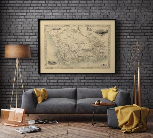 Map Poster of Cape Colony 1851| South Africa Wall Map Print