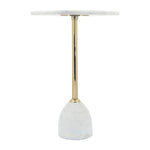 Marble and Gold Pedestal End Table Default Title