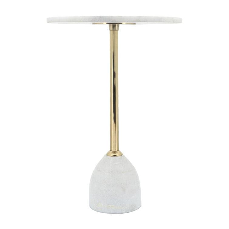 Marble and Gold Pedestal End Table Default Title