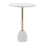 Marble and Gold Pedestal End Table