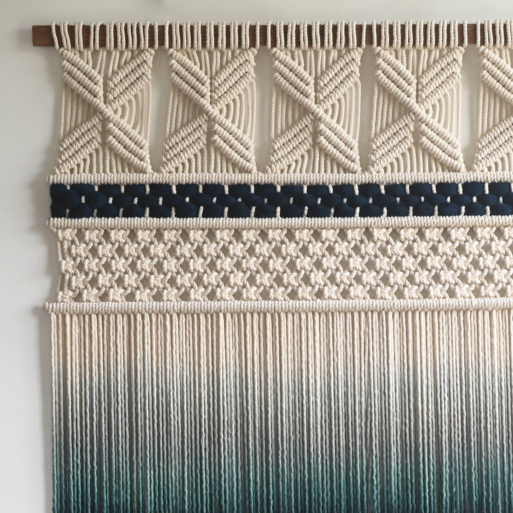 Maria Turquoise Dyed Macrame Hanging Wall Art