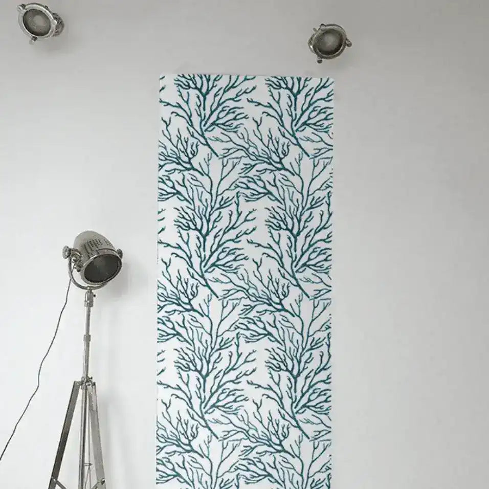 Marine Blue Coral Peel and Stick Wallpaper