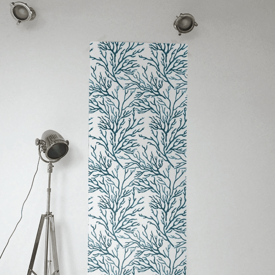 Marine Blue Coral Peel and Stick Wallpaper - MAIA HOMES