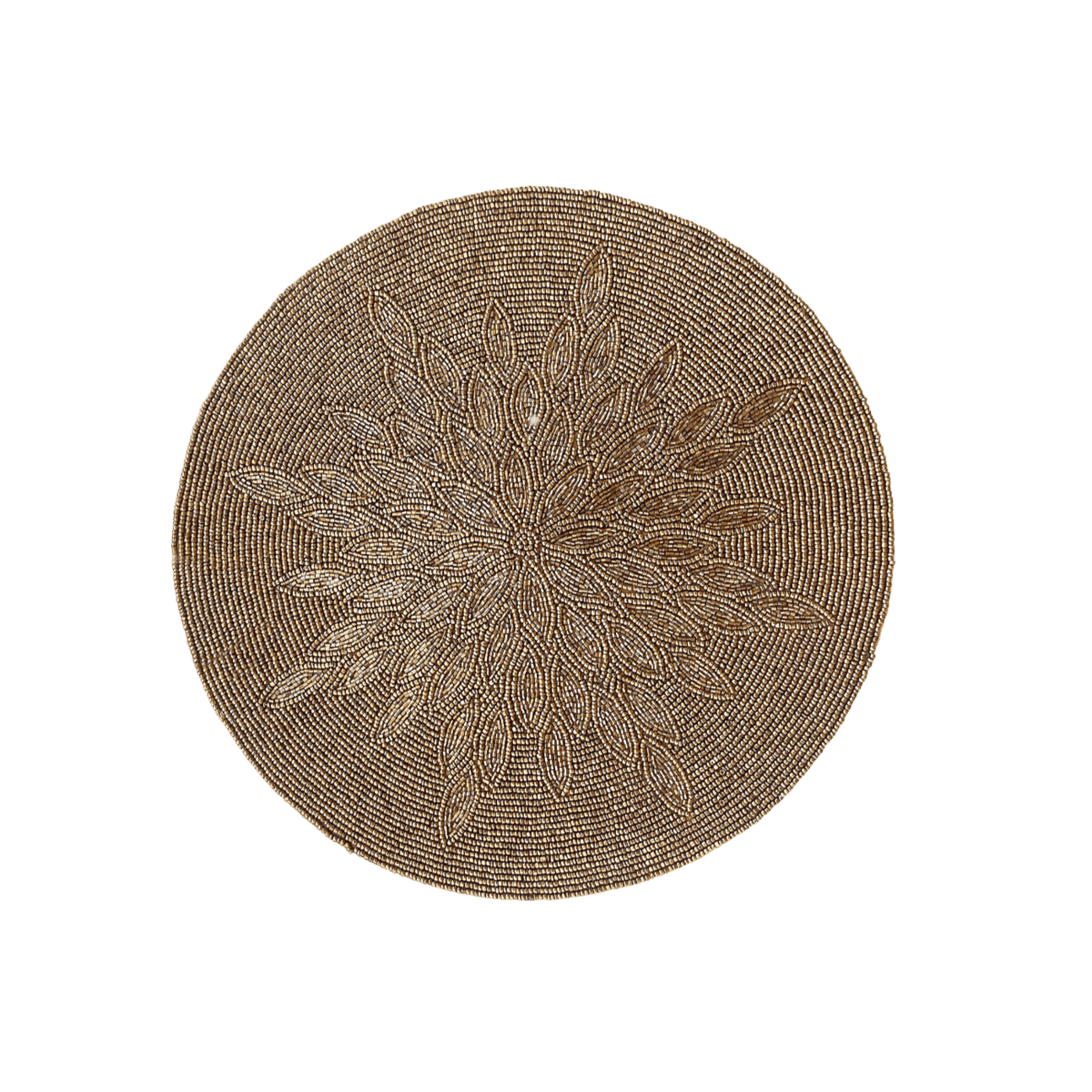 Marjory Round Beaded Placemat - Antique Gold