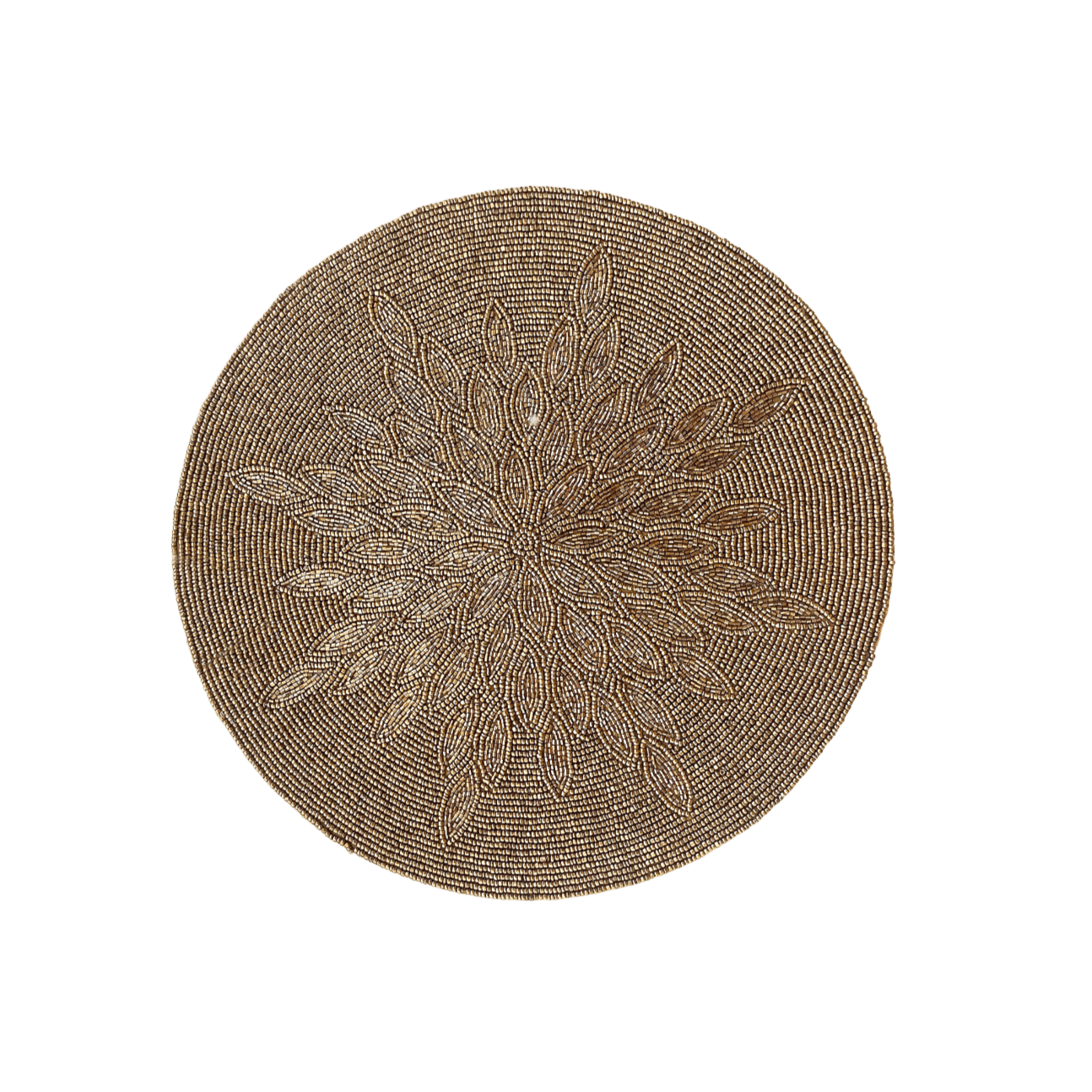 Marjory Round Beaded Placemat - Antique Gold